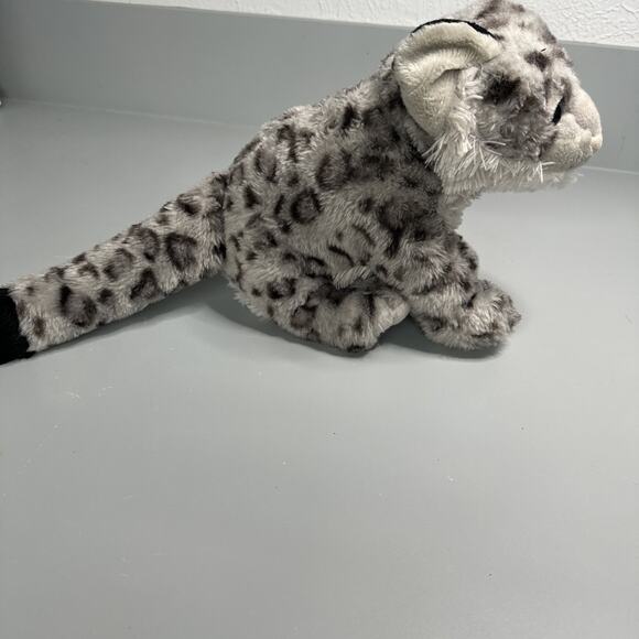Wild Republic Plush Toy Snow Leopard Grey White Black Stuffed Animal 12” - Picture 5 of 11